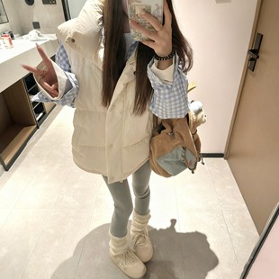 白色羽绒马甲女款外穿2025冬新款立领高级白鸭绒背心保暖坎肩外套