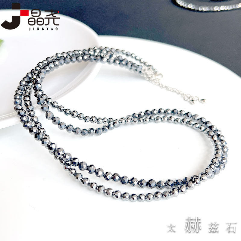 晶尧THz极细切角太赫兹项链 多晶硅太硅石锁骨链母亲节闺蜜