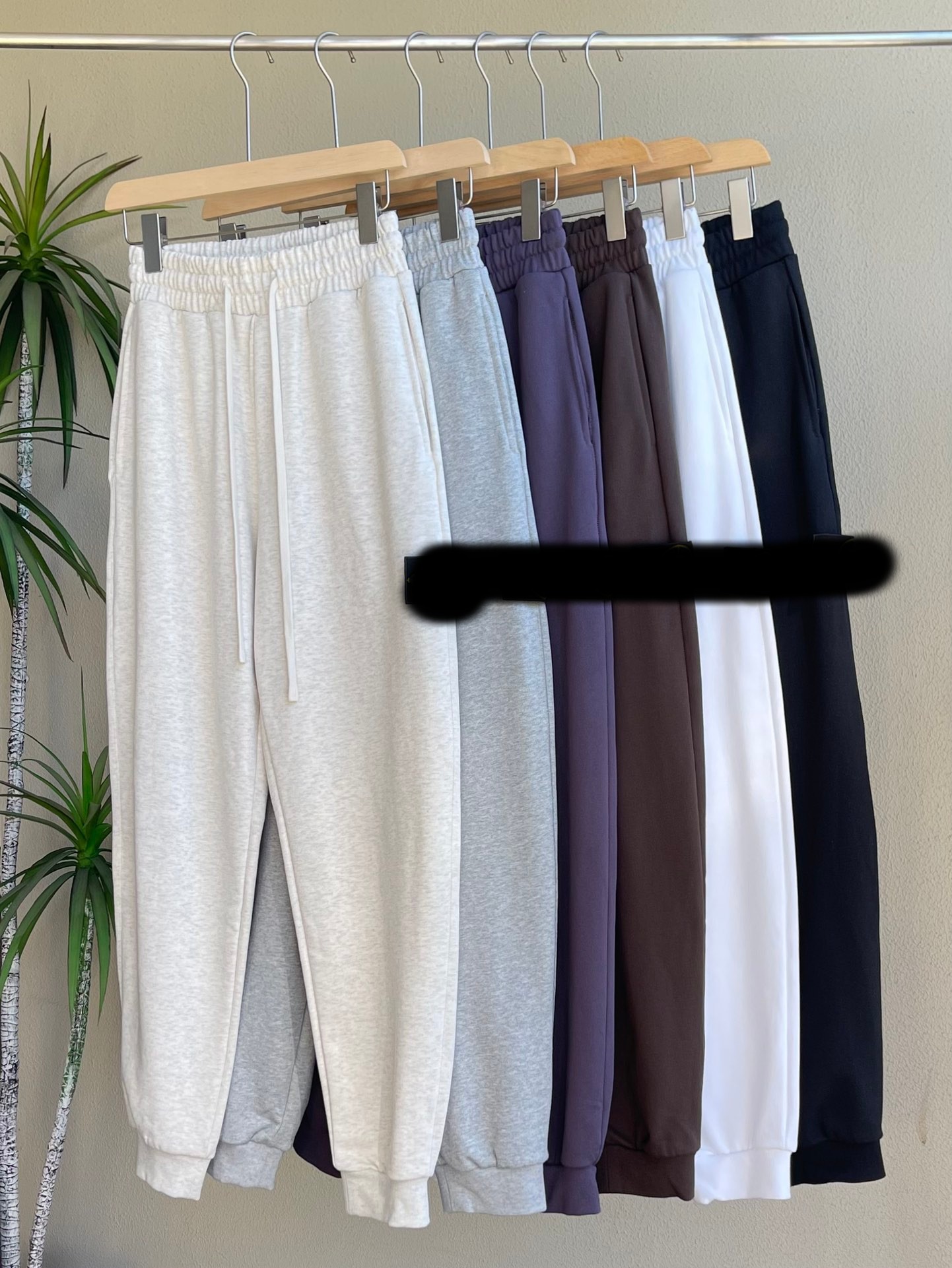 BADGE SWEATPANT 男士纯色毛圈卫裤收口束脚长裤简约百搭宽松裤子