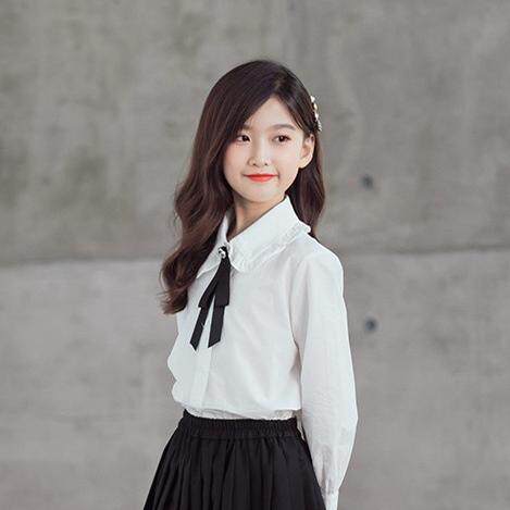 2024儿童衬衣女童白衬衫洋气校园长袖上衣秋装洋气女孩学院风制服