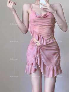 Candygirls泳衣女款2024年新款爆款氛围感小胸钢托聚拢分体比基尼