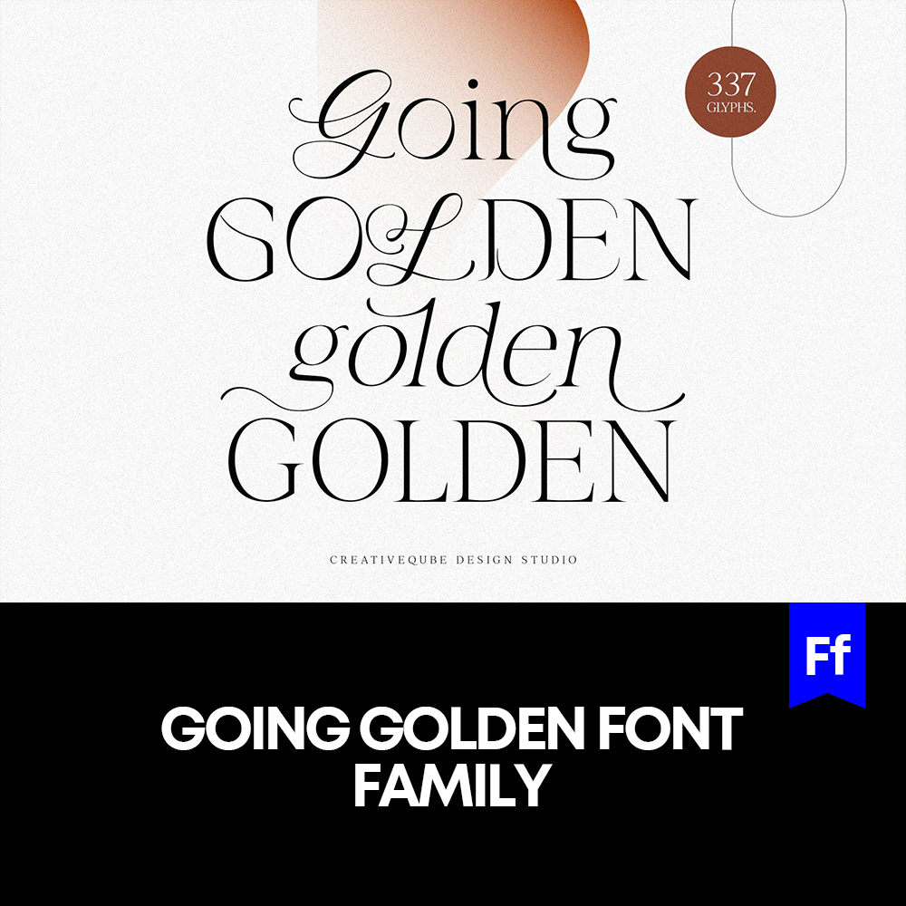 Going Golden 时尚复古衬线体英文标识logo字体排版版式字体安装