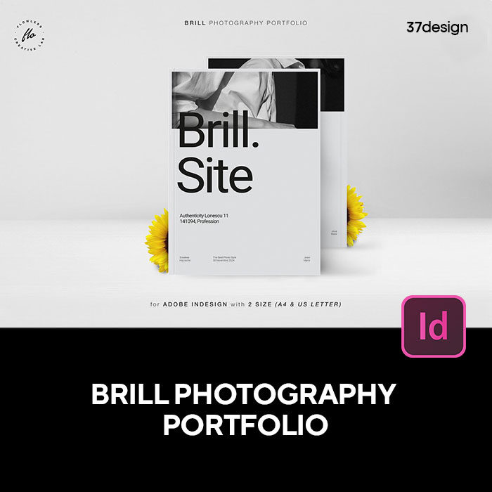 40页黑白摄影写真方案设计介绍排版版式编辑id模版 indesign格式