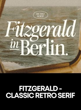 Fitzgerald 复古手写衬线英文字体logo标识排版版式字体安装下载