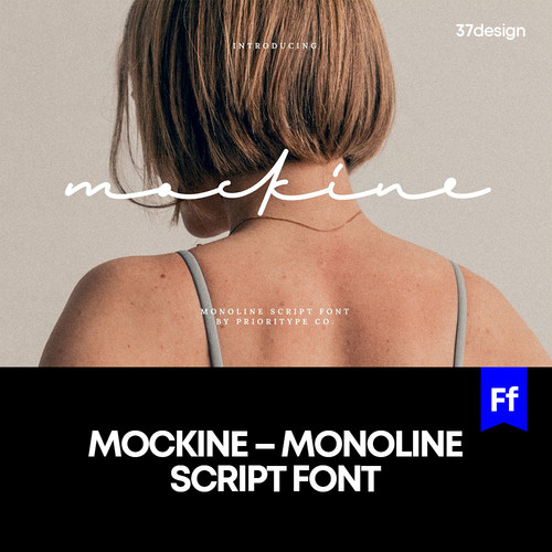 Mockine 文艺手写潦草连笔英文字体品牌logo标识排版字体安装mac