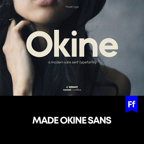 Okine 无衬线空心英文字体logo标识排版标题版式字体安装下载mac