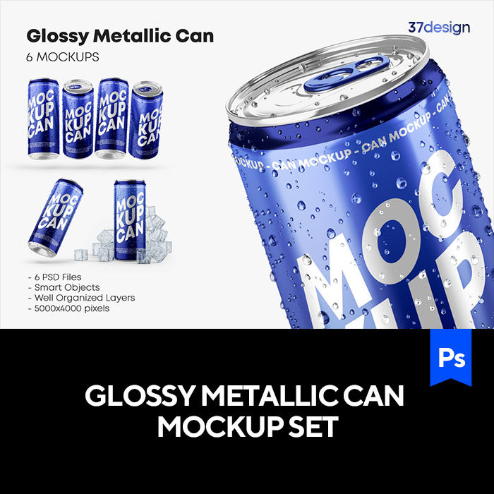 听装运动碳酸饮料易拉罐产品包装样机mockup智能贴图psd素材模版
