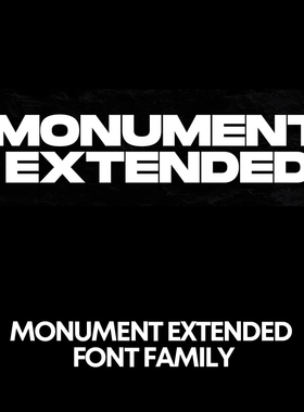 Monument Extended 8款经典现代字体logo品牌排版英文字体家族