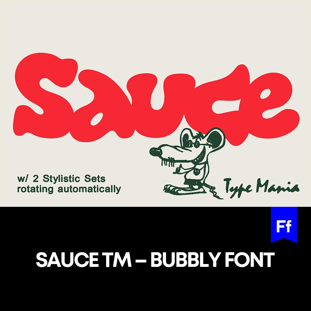 Sauce TM 创意酱汁奶酪液体英文字体logo标识设计安装下载mac