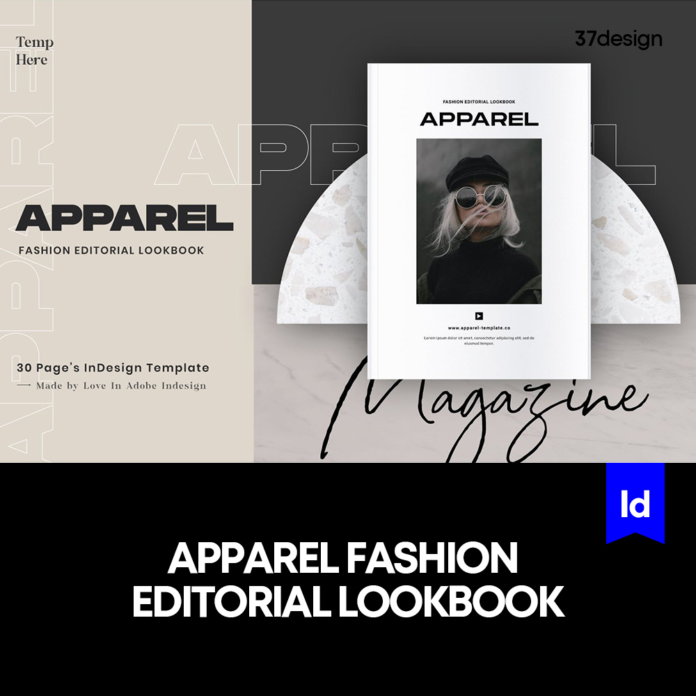 30页潮流服装设计画册杂志介绍排版版式编辑模版 indesign格式