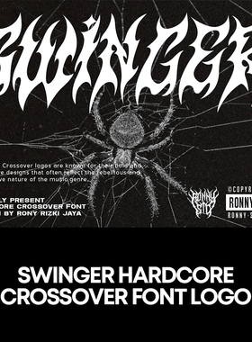 Swinger 复古做旧哥特式英文字体logo标识排版版式字体安装mac