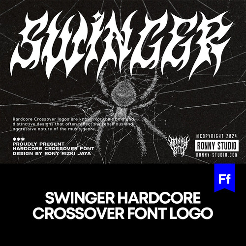Swinger 复古做旧哥特式英文字体logo标识排版版式字体安装mac