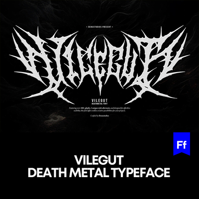 Vilegut 复古哥特式荆棘英文字体logo标志标识字体安装下载mac