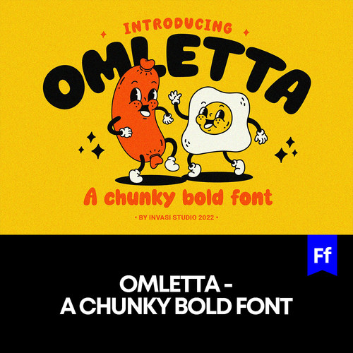Omletta 儿童圆角呆萌手写英文字体logo海报设计美工字体安装mac