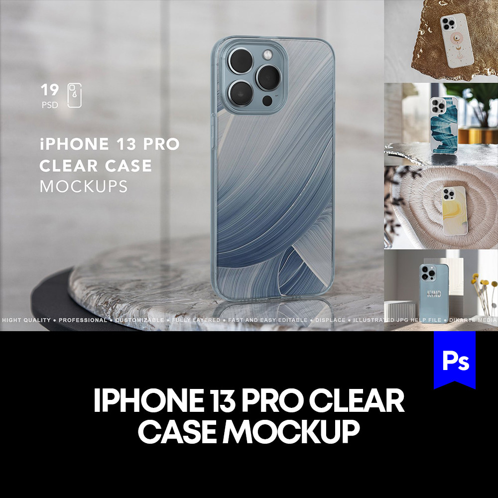 iPhone13Pro手机壳印图图案效果场景样机mockup智能贴图素材模版