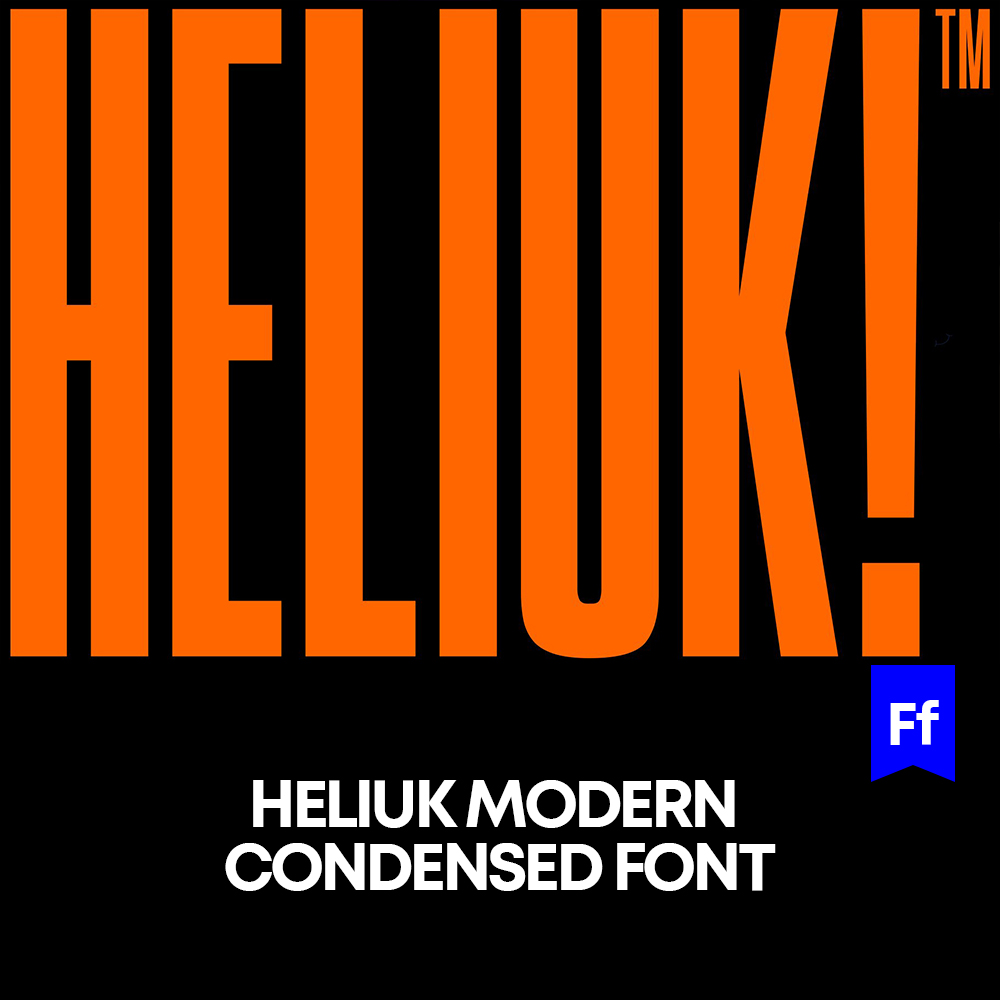 Heliuk 时尚窄距运动品牌logo标识排版版式美工字体包安装下载