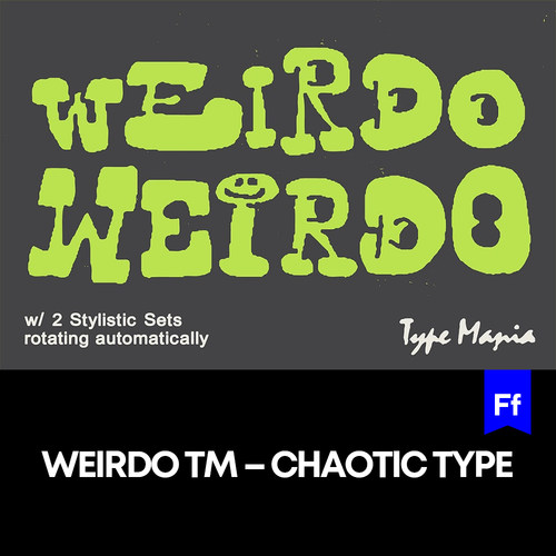 Weirdo TM 手写古怪呆萌儿童涂鸦锯齿风格英文字体logo字体安装