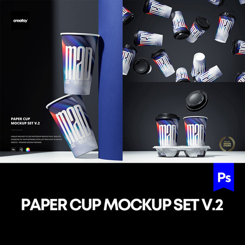 10款一次性纸杯热饮奶茶咖啡杯产品包装设计ps样机素材展示效果图