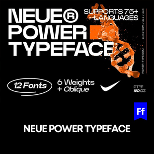 下载 字体安装 Neue Power潮流现代无衬线英文字体品牌logo标识排版