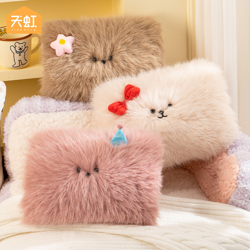 天虹电热水袋充电式暖宝暖被窝已注水毛绒暖手宝防爆可拆洗双插手