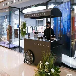 铁艺花车摆摊小推车展示架流动集市餐车户外促销 售卖车移动地摊位