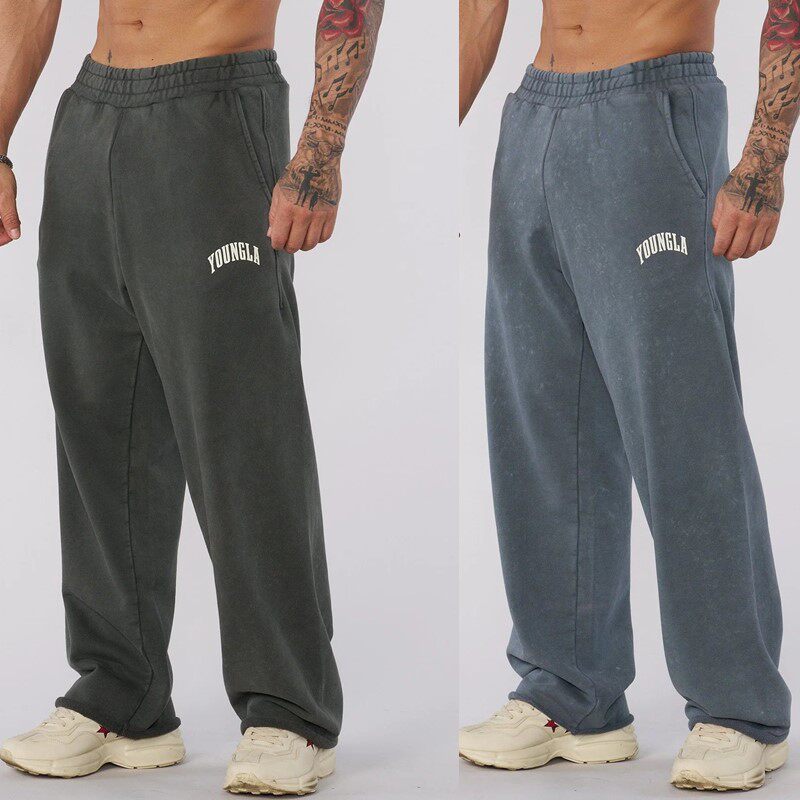 YOUNGLA男微喇宽松耐磨运动裤