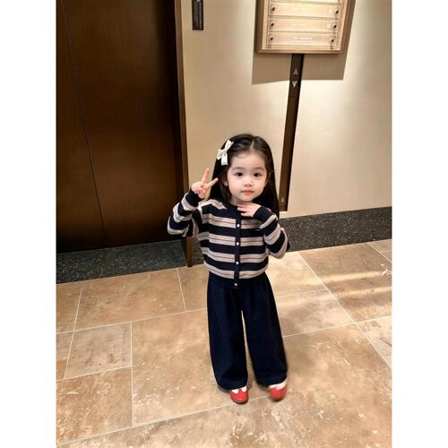 女童2026秋季套装新款儿童春秋季长袖开衫中大童阔腿裤两件套