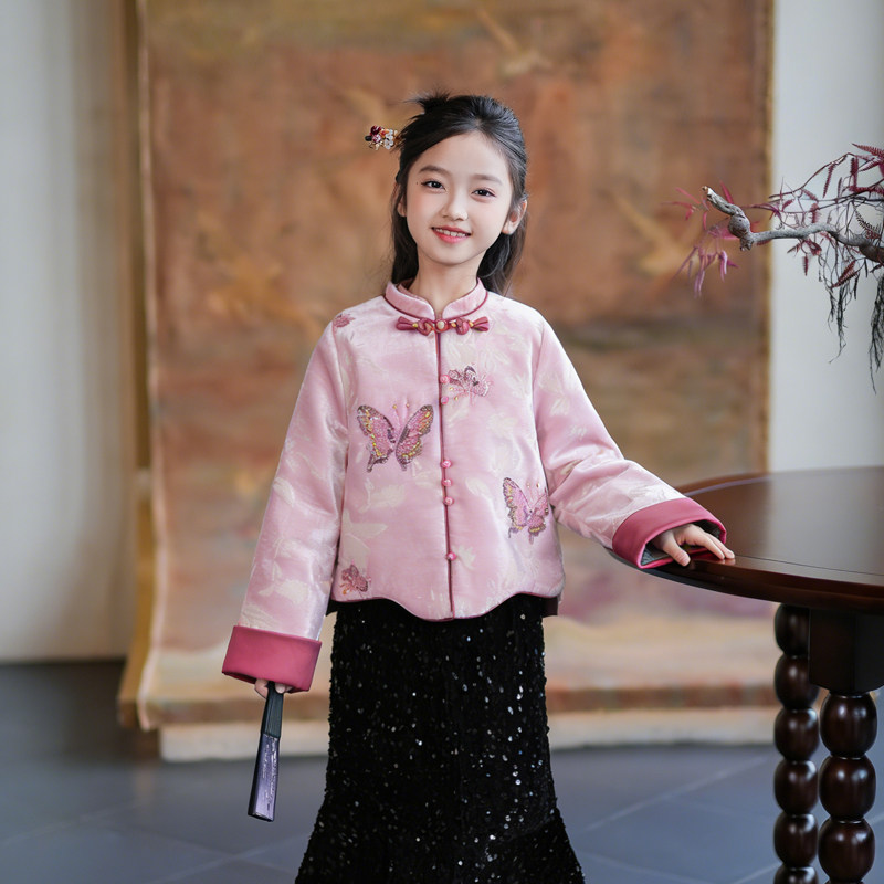80977女童国风年服外套冬季保暖汉服2026新款古风盘扣超好看棉衣,童装/婴儿装/亲子装,汉服,淘宝优惠券,粉丝福利购,淘宝优惠卷