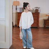 春季 女宝宝时髦内搭打底衫 2026新款 娃娃衫 儿童洋气长袖 女童衬衫