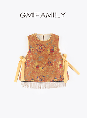 80946周岁礼服女童马甲新中式国风儿童生日宴过年拜年服唐装背心