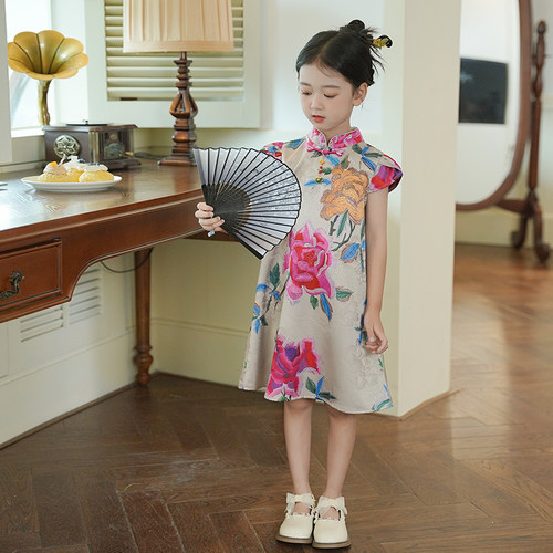 53911女童旗袍改良汉服裙子中国风2026夏季新款古风新中式连衣裙