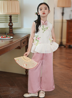 清仓-53837女童夏套装2026新款新中式国风演出服网红炸街超火夏装