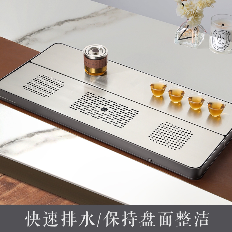 高端不锈钢过滤排水茶盘干湿两用