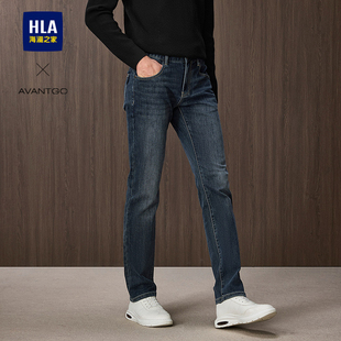 26春季 系列牛仔裤 新五袋款 时尚 男 HLA 直筒裤 海澜之家轻商务经典