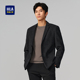 HLA 外套男 条纹西装 海澜之家绒感弹力休闲西服男2025秋冬新款 时尚