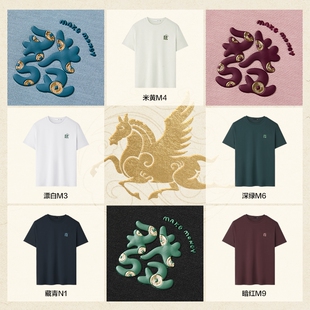 T恤2026春夏新凉感撞色印花短袖 海澜之家短袖 HLA 男 马上发财