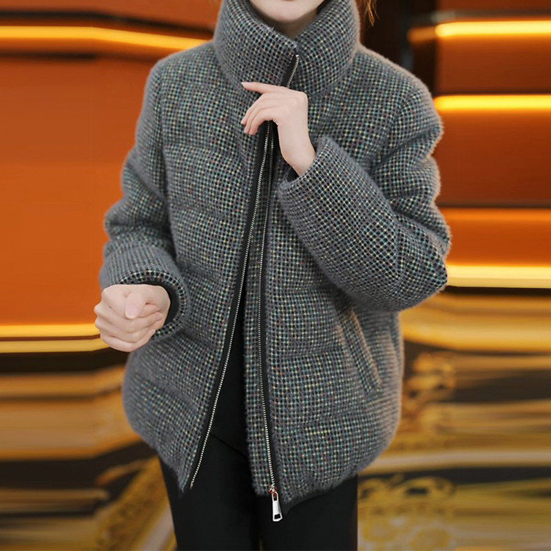 2025冬季新款立领撞色棉服女复古设计感宽松显瘦通勤保暖棉衣外套,女装/女士精品,短外套,淘宝优惠券,粉丝福利购,淘宝优惠卷