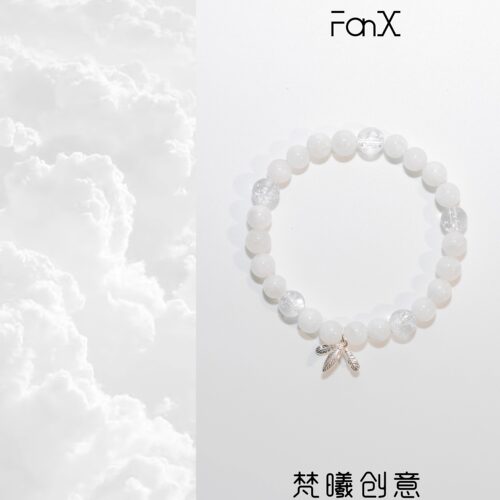 原创设计天然雪花幽灵白水晶手串