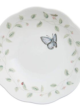 LENOX陶瓷餐具中式蝴蝶菜盘子