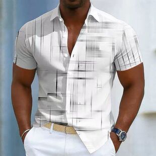 Men summer short sleeve blouse youth casual shirt tops 衬衫