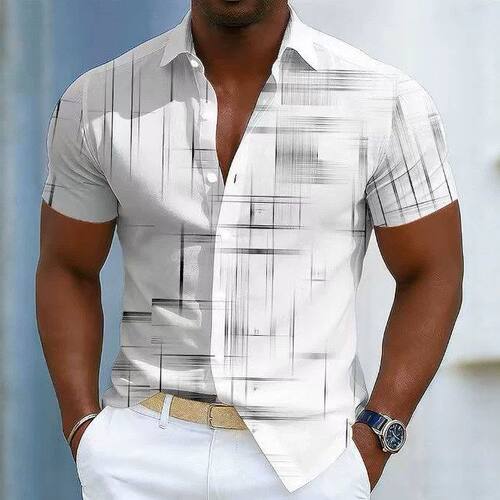 Men summer short sleeve blouse youth casual shirt tops 衬衫
