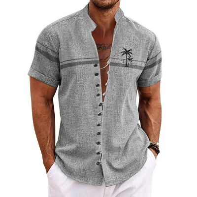 Men summer short sleeve blouse man big size fashion shirt