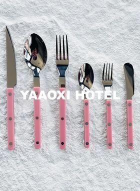 【这个粉色难把握】ins风西餐刀叉勺套装可爱风餐具水果叉甜品勺