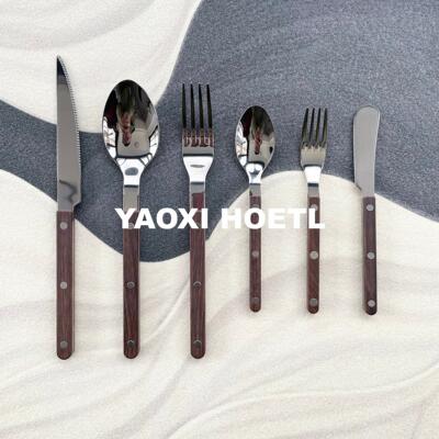 【出北欧】原木风西餐餐具不锈钢