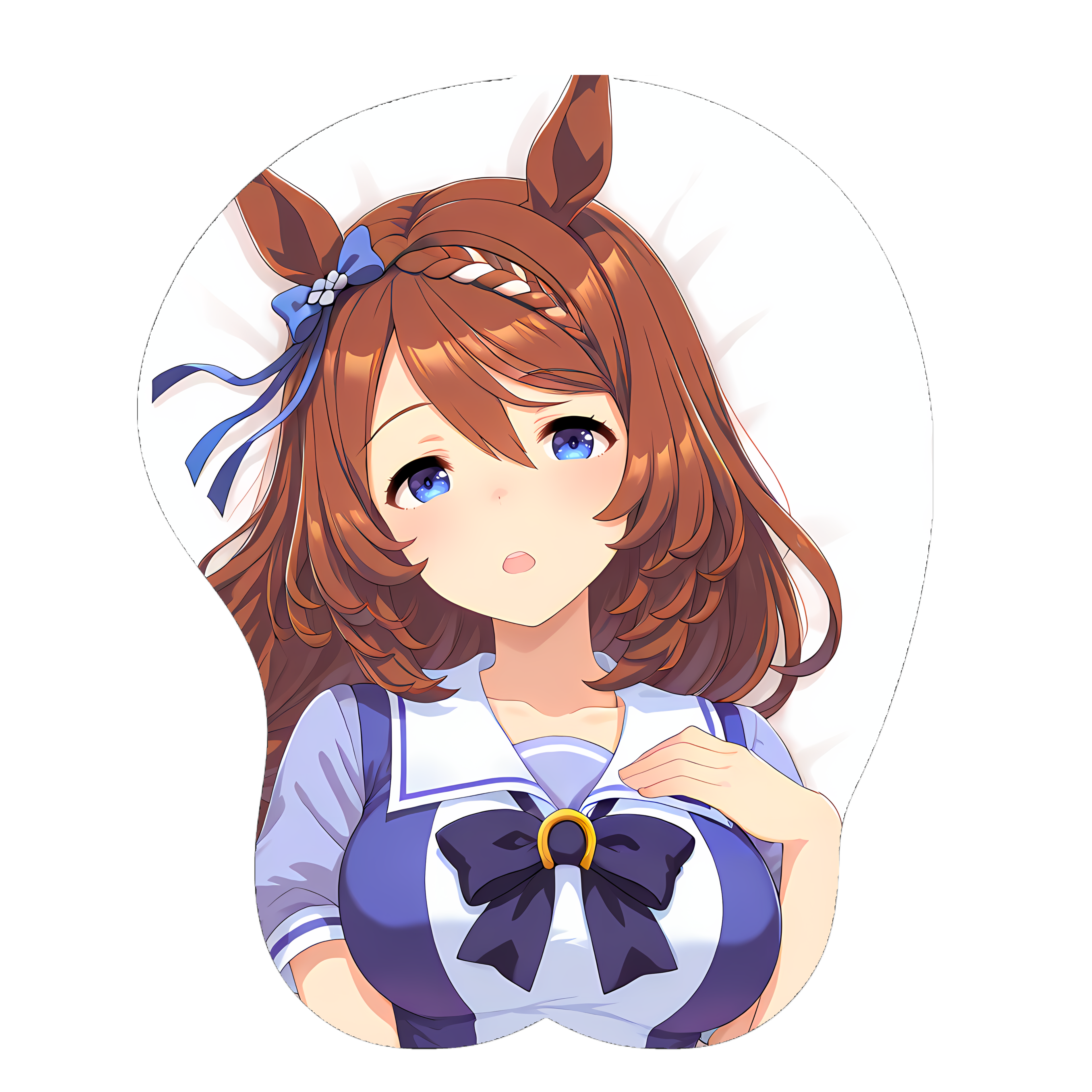 原创-3d胸部立体硅胶鼠标垫赛马娘超级小海湾 二次元游戏周边
