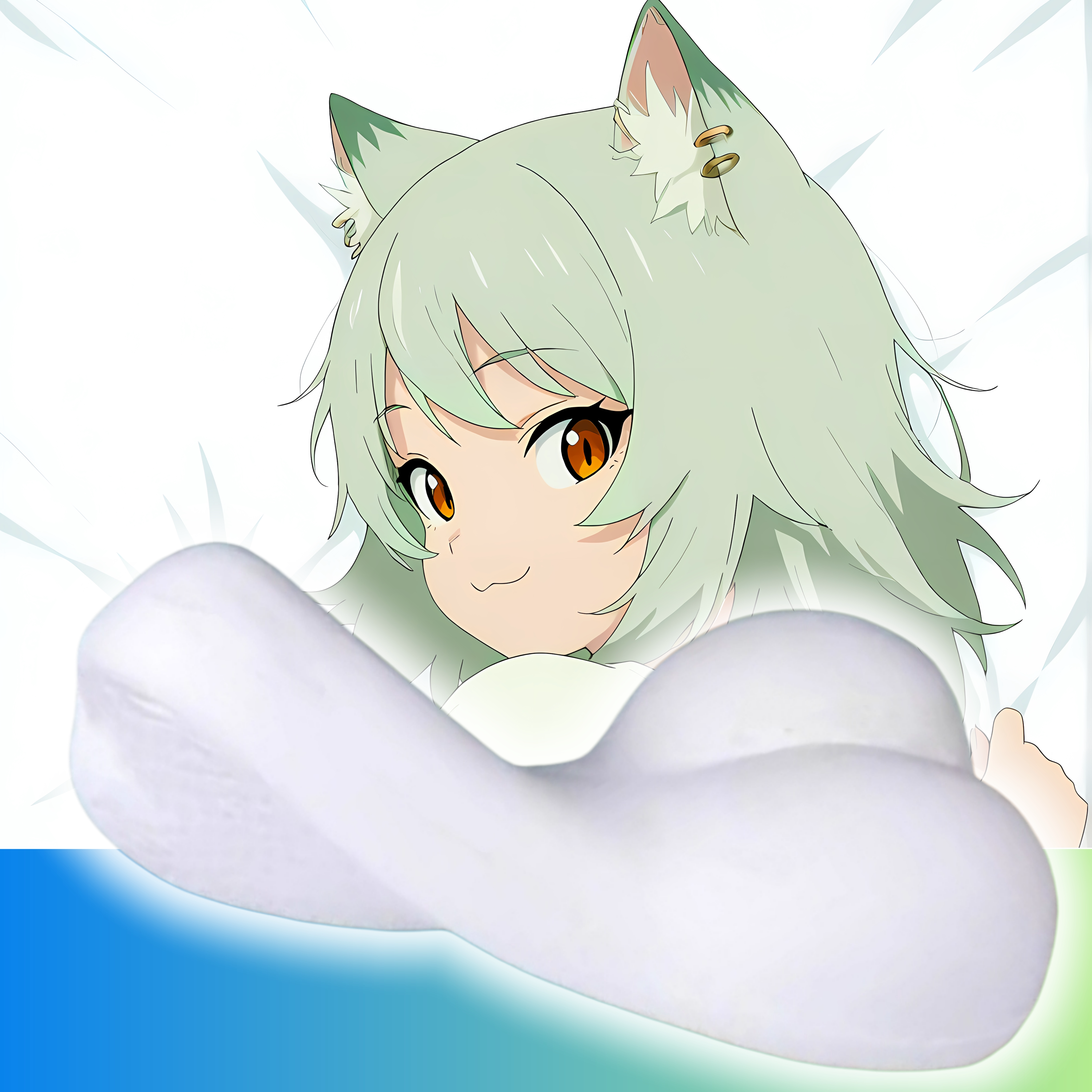 原创-半身异形抱枕头人形枕头定制尼古喵喵灵 二次元游戏动漫周边