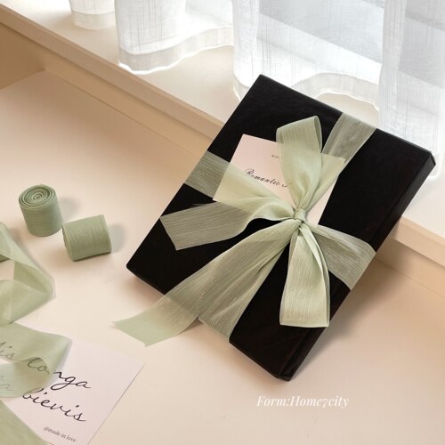 ins风细闪银丝丝带雪纱飘带