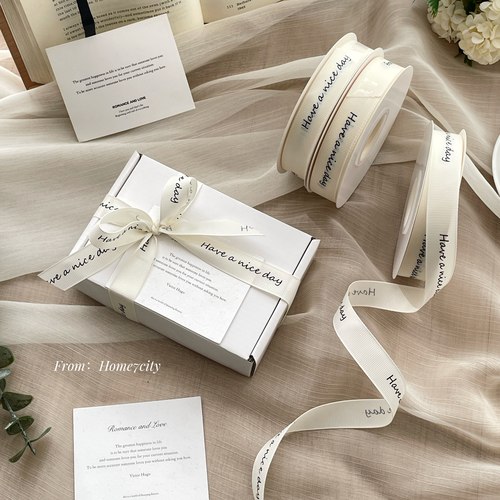 Haveaniceday英文布艺丝带