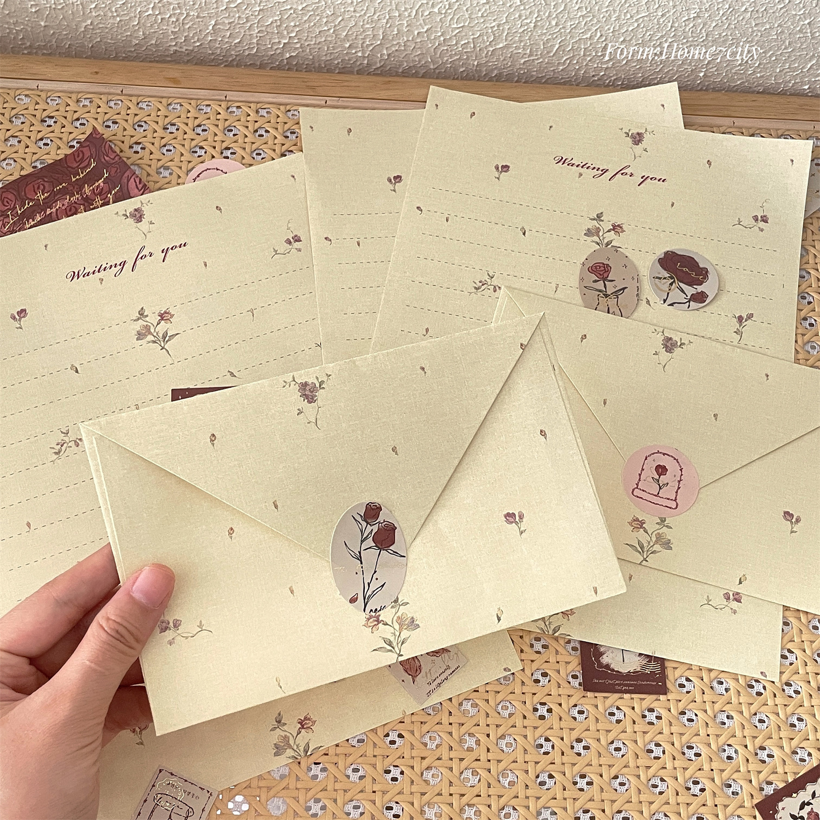 复古玫瑰系列信封信纸手写信