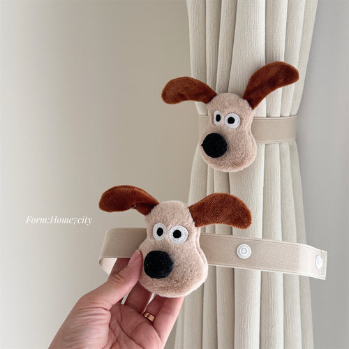 可爱狗狗窗帘绑带环扣窗帘